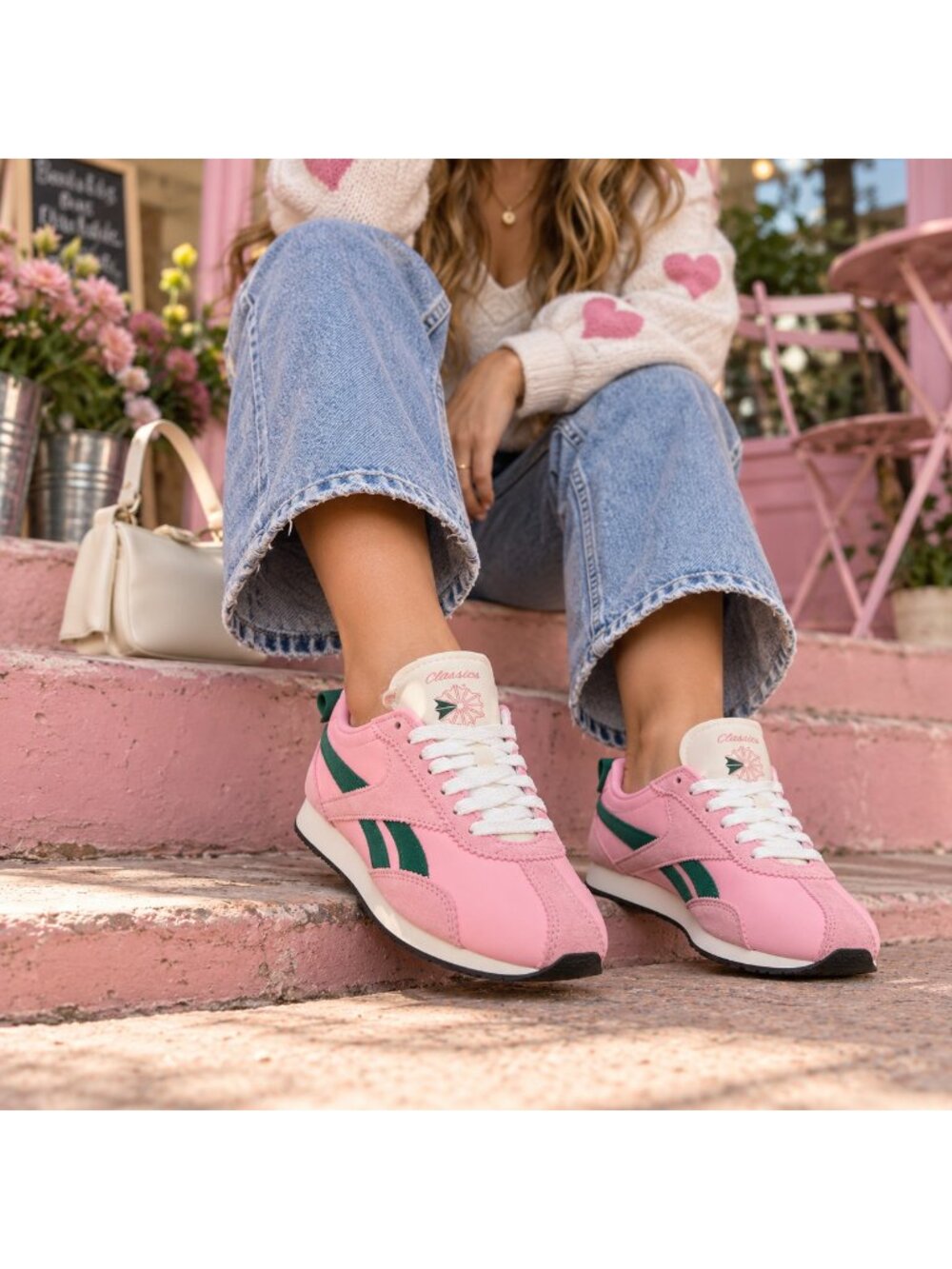 Reebok R400 Low Top Running Sneakers Pink Green White Retro Women 6.5 NEW 257921